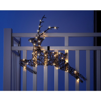Lumineo Kerstfiguur rendier | 81 x 61 cm (36 leds, Wicker, Éénzijdig) 493558 K151000685 - 4