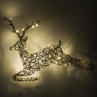 Lumineo Kerstfiguur rendier | 81 x 61 cm (36 leds, Wicker, Éénzijdig) 493558 K151000685 - 7