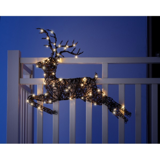 Lumineo Kerstfiguur rendier | 81 x 61 cm (72 LEDs, Wicker, Tweezijdig) 493544 K151000686 - 
