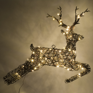 Lumineo Kerstfiguur rendier | 81 x 61 cm (72 LEDs, Wicker, Tweezijdig) 493544 K151000686 - 