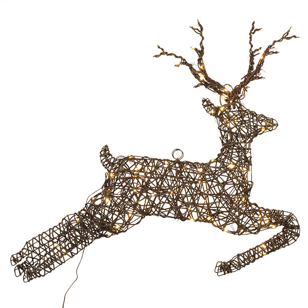Lumineo Kerstfiguur rendier | 81 x 61 cm (72 leds, Wicker, Tweezijdig) 493544 K151000686 - 2