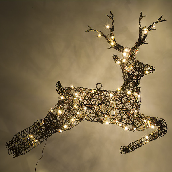 Lumineo Kerstfiguur rendier | 81 x 61 cm (72 leds, Wicker, Tweezijdig) 493544 K151000686 - 3