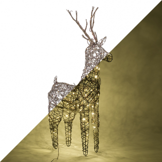 Lumineo Kerstfiguur rendier | Lumineo | 104 cm (72 leds, Wicker, Bruin, Binnen/Buiten) 491903 K151000110 - 1