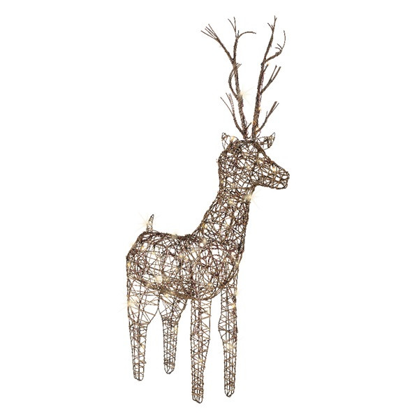 Lumineo Kerstfiguur rendier | Lumineo | 104 cm (72 leds, Wicker, Bruin, Binnen/Buiten) 491903 K151000110 - 2
