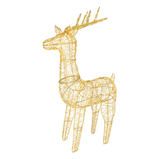 Lumineo Kerstfiguur rendier | Lumineo | 104 cm (800 leds, Warm wit, Metaal, Buiten, Goud) 490458 K151001798