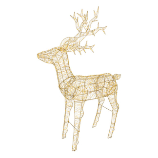 Lumineo Kerstfiguur rendier | Lumineo | 162 cm (1500 leds, Warm wit, Metaal, Buiten, Goud) 490457 K151001797 - 1