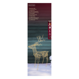Lumineo Kerstfiguur rendier | Lumineo | 162 cm (1500 leds, Warm wit, Metaal, Buiten, Goud) 490457 K151001797 - 2