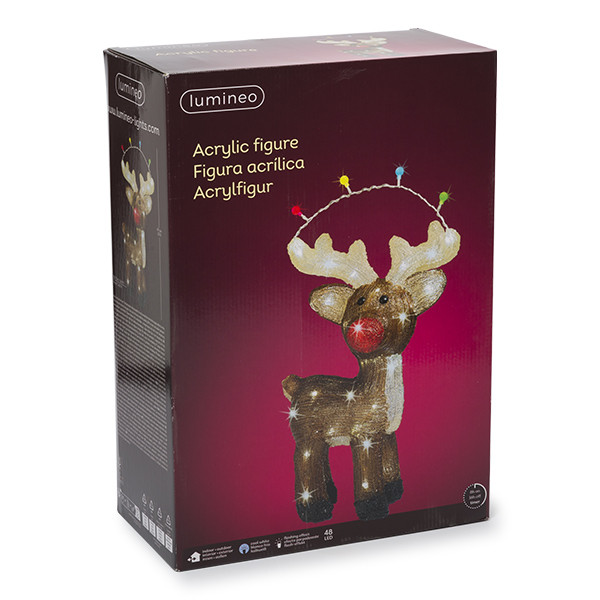 Lumineo Kerstfiguur rendier | Lumineo | 17 x 33 x 47 cm (Acryl, 48 leds, Timer, Flikkeren, Binnen/Buiten) 491146 K151200122 - 4