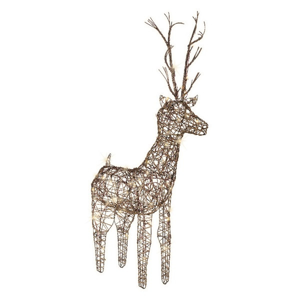 Lumineo Kerstfiguur rendier | Lumineo | 69 cm (48 leds, Wicker, Bruin, Binnen/Buiten) 491902 K151000109 - 2