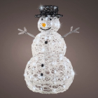 Lumineo Kerstfiguur sneeuwpop | Lumineo | 45.5 x 37 x 65 centimeter (Acryl, 80 leds, Timer, Helder wit, Flikkeren, Timer, Binnen/Buiten) 491431 K151200123 - 2