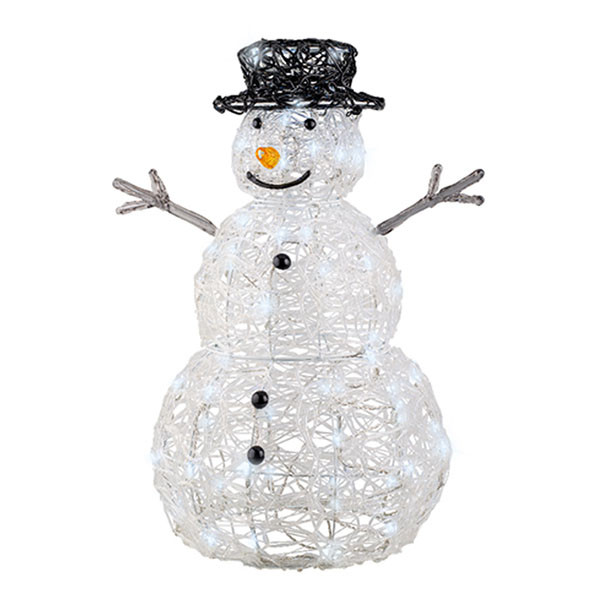 Lumineo Kerstfiguur sneeuwpop | Lumineo | 45.5 x 37 x 65 cm (Acryl, 80 leds, Timer, Flikkeren, Binnen/Buiten) 491431 K151200123 - 1