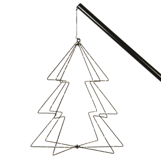 Lumineo Kerstfiguur vlaggenstok | Kerstboom (192 MicroLEDs, 50 x 60 cm, Inclusief stok) 491641 K151000654 - 