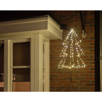 Lumineo Kerstfiguur vlaggenstok | Kerstboom (192 MicroLEDs, 50 x 60 cm, Inclusief stok) 491641 K151000654 - 