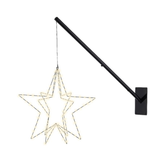 Lumineo Kerstfiguur vlaggenstok | Ster | Ø 60 cm (192 Micro LEDs, Inclusief stok) 491640 K151000656 - 