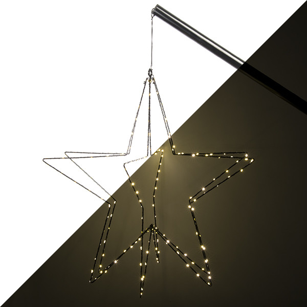 Lumineo Kerstfiguur vlaggenstok | Ster | Ø 60 cm (192 Micro leds, Inclusief stok) 491640 K151000656 - 1