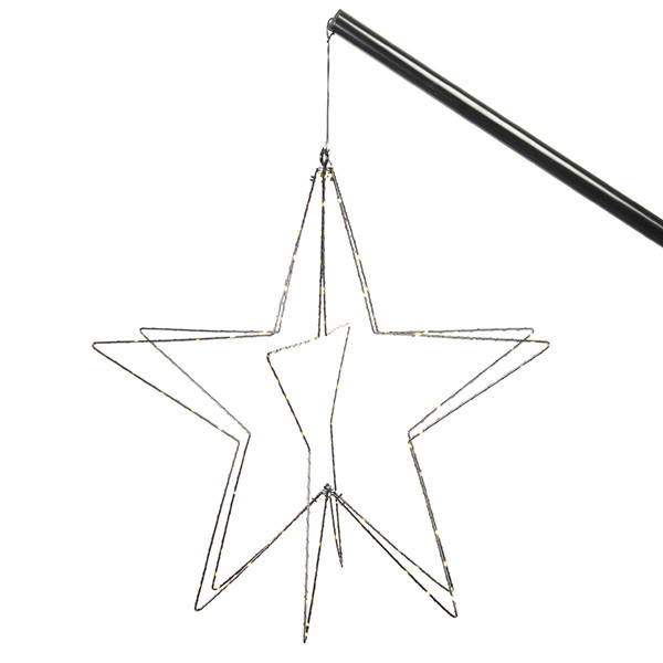Lumineo Kerstfiguur vlaggenstok | Ster | Ø 60 cm (192 Micro leds, Inclusief stok) 491640 K151000656 - 2