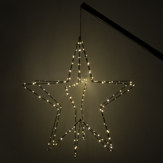Lumineo Kerstfiguur vlaggenstok | Ster | Ø 60 cm (192 Micro leds, Inclusief stok) 491640 K151000656 - 3