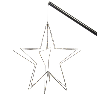 Lumineo Kerstfiguur vlaggenstok | Ster | Ø 60 cm (192 Micro leds, Inclusief stok) 491640 K151000656 - 7