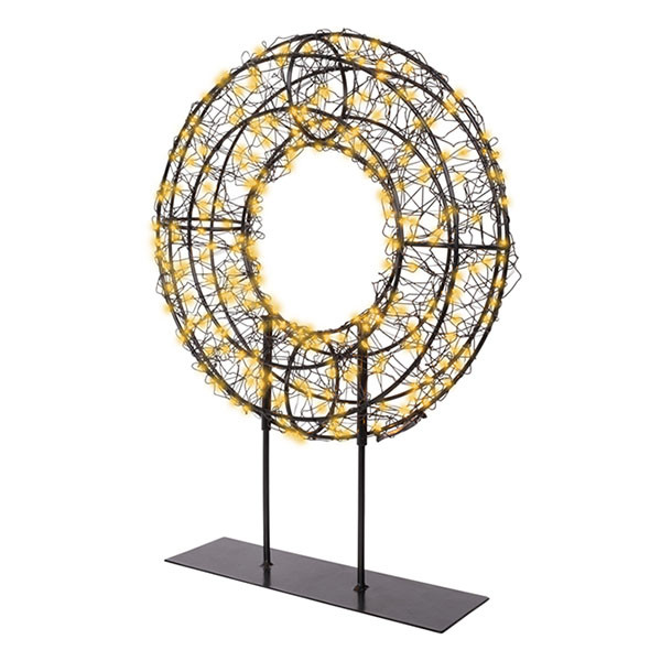 Lumineo Kerstkrans | Lumineo | 7 x 28 x 38 cm (300 leds, Op standaard, Timer, Netstroom, Binnen/Buiten) 490623 K151001799 - 1