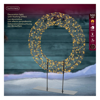 Lumineo Kerstkrans | Lumineo | 7 x 38 x 51 cm (500 leds, Op standaard, Timer, Netstroom, Binnen/Buiten) 490624 K151001800 - 2