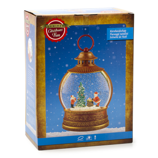 Lumineo Kerstlantaarn | Lumineo | Kerstmannen en kerstboom | 25.5 cm (Led, Batterijen, Timer) 488890 K150303182 - 4