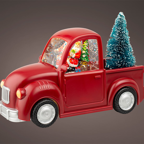 Lumineo Kerstlantaarn auto met kerstman | Lumineo | 14 cm (Led, Batterijen) 480117 K151200173 - 3