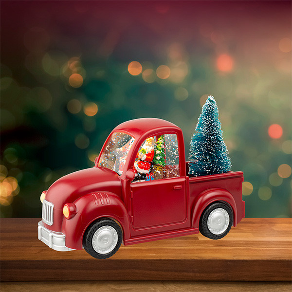 Lumineo Kerstlantaarn auto met kerstman | Lumineo | 14 cm (Led, Batterijen) 480117 K151200173 - 4