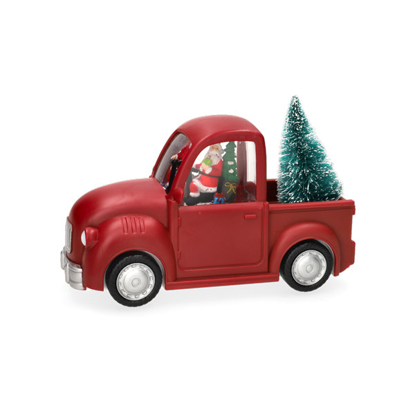 Lumineo Kerstlantaarn auto met kerstman | Lumineo | 14 cm (Led, Batterijen) 480117 K151200173 - 2