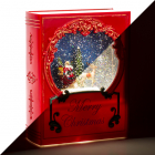 Kerstlantaarn boek met kerstman | Lumineo | 21 cm (LED, Batterijen)