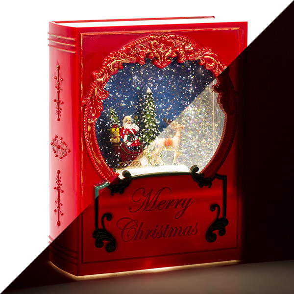 Lumineo Kerstlantaarn boek met kerstman | Lumineo | 21 cm (Led, Batterijen) 485768 K151000098 - 1