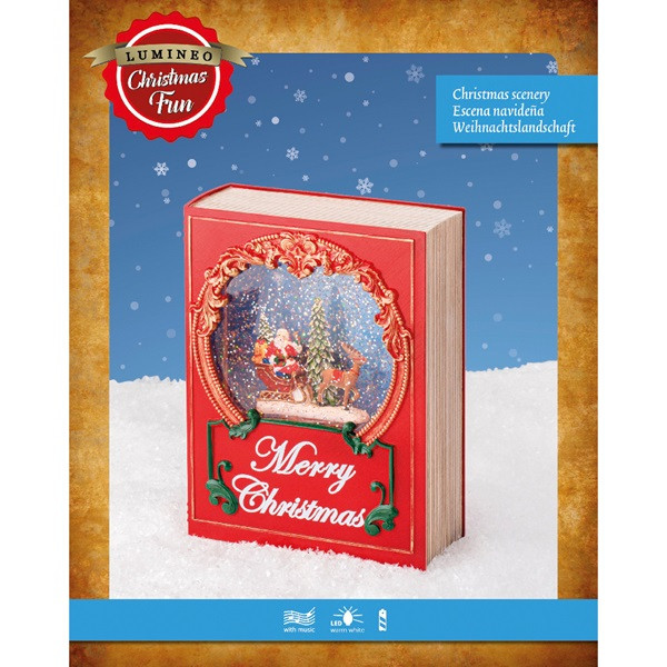 Lumineo Kerstlantaarn boek met kerstman | Lumineo | 21 cm (Led, Batterijen) 485768 K151000098 - 4