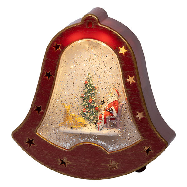 Lumineo Kerstlantaarn klok met kerstman | Lumineo | 20 cm (Led, Batterijen) 489052 K151200172 - 1