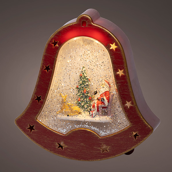 Lumineo Kerstlantaarn klok met kerstman | Lumineo | 20 cm (Led, Batterijen) 489052 K151200172 - 4