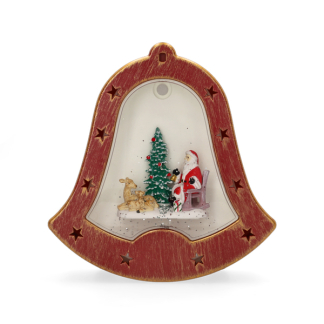 Lumineo Kerstlantaarn klok met kerstman | Lumineo | 20 cm (Led, Batterijen) 489052 K151200172 - 3