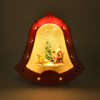 Lumineo Kerstlantaarn klok met kerstman | Lumineo | 20 cm (Led, Batterijen) 489052 K151200172 - 2