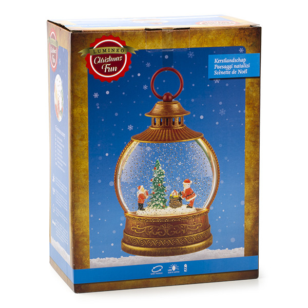 Lumineo Kerstlantaarn met kerstfiguren en kerstboom | Lumineo | 25.5 cm (Led, Batterijen, Timer) 488890 K150303182 - 4