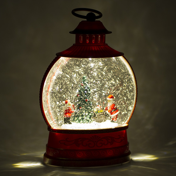 Lumineo Kerstlantaarn met kerstfiguren en kerstboom | Lumineo | 25.5 cm (Led, Batterijen, Timer) 488890 K150303182 - 2