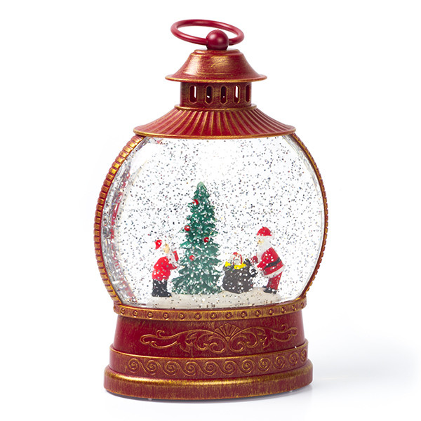 Lumineo Kerstlantaarn met kerstfiguren en kerstboom | Lumineo | 25.5 cm (Led, Batterijen, Timer) 488890 K150303182 - 3