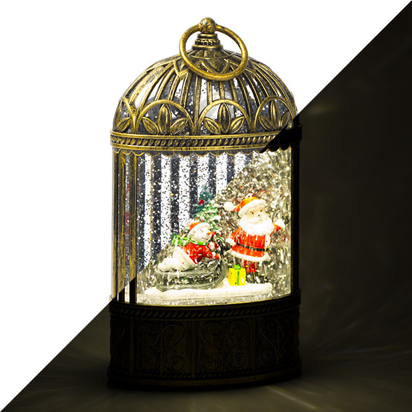 Lumineo Kerstlantaarn met kerstman en sneeuwpop | Lumineo | 23.7 cm (Led, Batterijen, Timer) 488912 K150303183 - 1