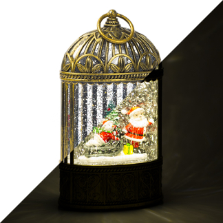 Lumineo Kerstlantaarn met kerstman en sneeuwpop | Lumineo | 23.7 cm (Led, Batterijen, Timer) 488912 K150303183