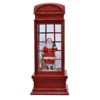 Lumineo Kerstlantaarn telefooncel met kerstman | Lumineo | 25 cm (LED, Batterijen) 485766 K151000097 - 