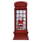 Lumineo Kerstlantaarn telefooncel met kerstman | Lumineo | 25 cm (LED, Batterijen) 485766 K151000097 - 2