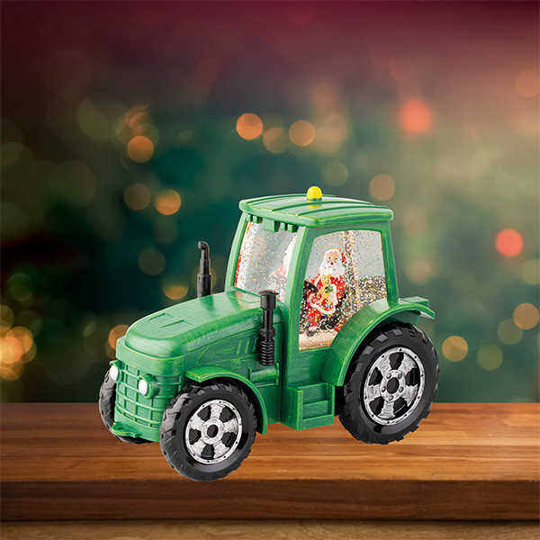 Lumineo Kerstlantaarn tractor met kerstman | Lumineo | 17 cm (Led, Muziek, Batterijen) 488729 K151200174 - 4