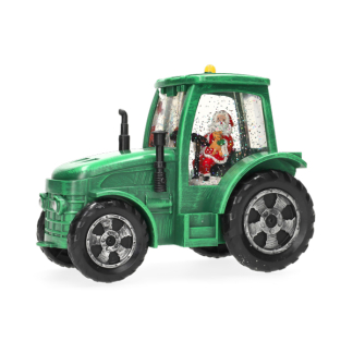 Lumineo Kerstlantaarn tractor met kerstman | Lumineo | 17 cm (Led, Muziek, Batterijen) 488729 K151200174 - 2