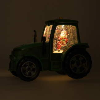 Lumineo Kerstlantaarn tractor met kerstman | Lumineo | 17 cm (Led, Muziek, Batterijen) 488729 K151200174 - 5