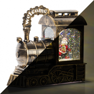 Lumineo Kerstlantaarn trein met kerstman | Lumineo | 23 cm (Led, Batterijen) 485765 K151000096 - 1