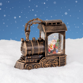Lumineo Kerstlantaarn trein met kerstman | Lumineo | 23 cm (Led, Batterijen) 485765 K151000096 - 4