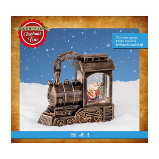Lumineo Kerstlantaarn trein met kerstman | Lumineo | 23 cm (Led, Batterijen) 485765 K151000096 - 5