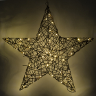 Lumineo Kerstster met verlichting | 79 x 76 cm (48 LEDs, Wicker, Eénzijdig) 493555 K151000687 - 3