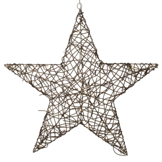 Lumineo Kerstster met verlichting | 79 x 76 cm (48 leds, Wicker, Eénzijdig) 493555 K151000687 - 6